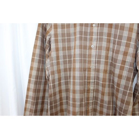 Vintage Bostwicks for Men Brown Plaid Short Sleeve Button Down Shirt M - Picture 6 of 11